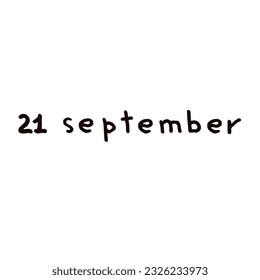 September Handwriting days of calendar black and white script