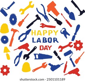 september is happy labor day vector illustration. 
Good for banner, poster, greeting card, party card, invitation, template, advertising, campaign, and social media. 
