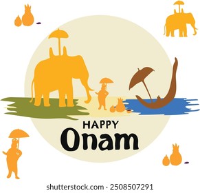 september is happy onam day vector illustration. Good for banner, poster, greeting card, party card, invitation, template, advertising, brochures, flyers, ad benners and social media