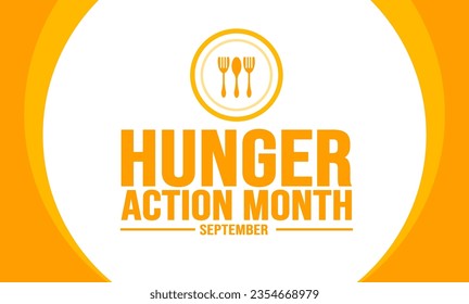 Der September ist die Hintergrund-Vorlage für den Hunger Action Monat. Urlaubskonzept. Hintergrund-, Banner-, Plakat-, Karten- und Plakatdesign-Vorlage mit Texteinschrift und Standardfarbe. Vektorgrafik.