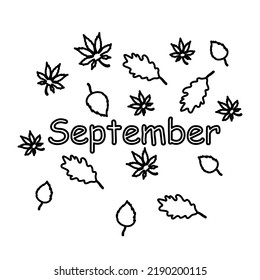 September icon, autumn concept, vector illustration