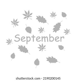 September icon, autumn concept, vector illustration