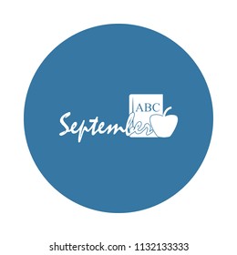 September icon. Element of name of month icons for mobile concept and web apps. Badge style September icon can be used for web and mobile apps