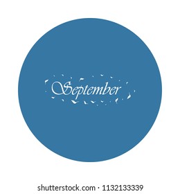 September icon. Element of name of month icons for mobile concept and web apps. Badge style September icon can be used for web and mobile apps