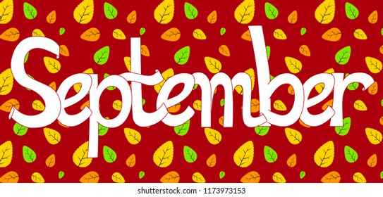September lettering on a background