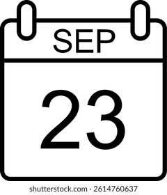 September Line Vector Icon Design