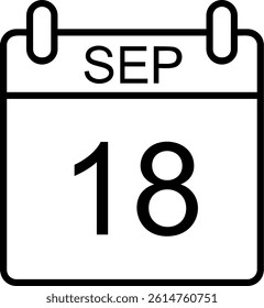 September Line Vector Icon Design