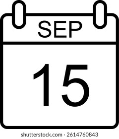 September Line Vector Icon Design