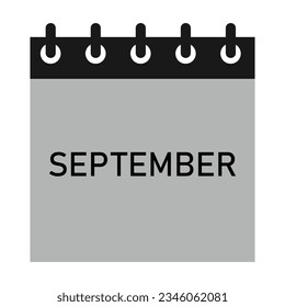 september month calendar icon vector illustration design