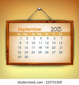 September month calender 2013. EPS 10.