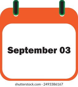 September Month Date 03 | Icon Design