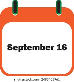 September Month Date 16 | Icon Design