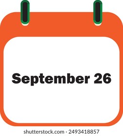 September Monat Datum 26 | Symboldesign