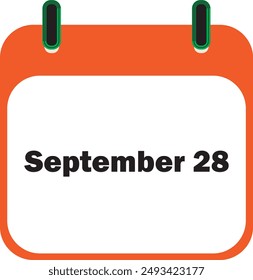 September Month Date 28 | Icon Design