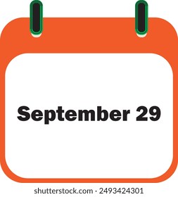 September Month Date 29 | Icon Design