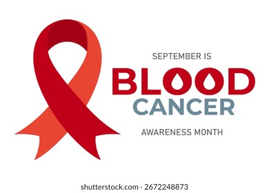 September ist der Monat, in dem Informationen über Blutkrebs verbreitet werden. Vorlage für ein Banner, Grußkarte, Poster im Hintergrund. Vektorgrafik.