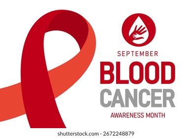 September ist der Monat, in dem Informationen über Blutkrebs verbreitet werden. Eine Vorlage für ein Banner, eine Grußkarte oder ein Poster. Vektorgrafik.