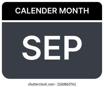 September monthly calendar. Calendar illustration with perfect black, gray and white color adjustment