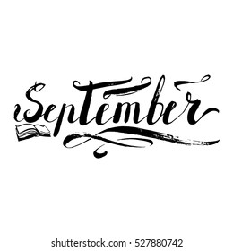 September months lettering vector