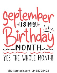 September is my birthday month design Happy birthday quote designs