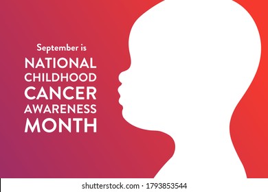 September is National Childhood Cancer Awareness Month. Template for background, banner, card, poster with text inscription. Vector EPS10 illustration