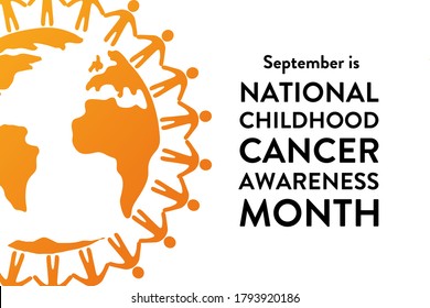 September is National Childhood Cancer Awareness Month. Template for background, banner, card, poster with text inscription. Vector EPS10 illustration