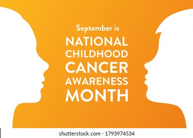 September is National Childhood Cancer Awareness Month. Template for background, banner, card, poster with text inscription. Vector EPS10 illustration