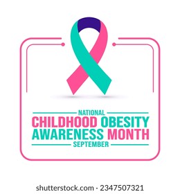 September is National Childhood Obesity Awareness Month background template. Holiday concept. background, banner, placard, card, and poster design template with text inscription and standard color.