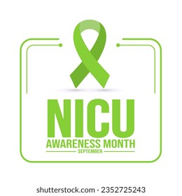 September is National Neonatal Intensive Care NICU Awareness Month background template. Holiday concept. background, banner, placard, card, and poster design template with text inscription