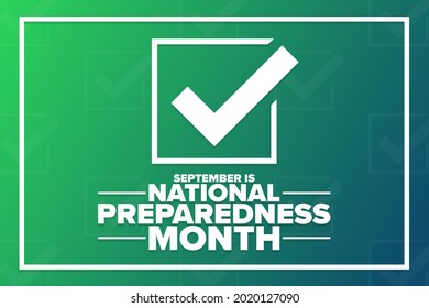 September is National Preparedness Month. Holiday concept. Template for background, banner, card, poster with text inscription. Vector EPS10 illustration
