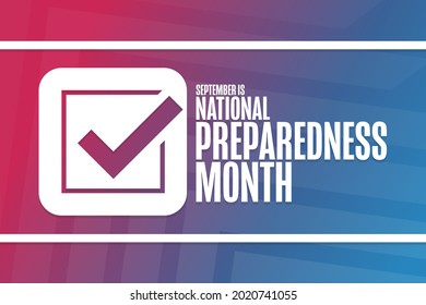 September is National Preparedness Month. Holiday concept. Template for background, banner, card, poster with text inscription. Vector EPS10 illustration