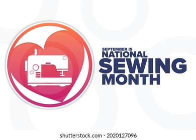 September is National Sewing Month. Holiday concept. Template for background, banner, card, poster with text inscription. Vector EPS10 illustration
