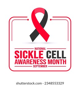 Der September ist eine Hintergrundvorlage für den National Sickle Cell Awareness Month. Urlaubskonzept. Hintergrund-, Banner-, Plakat-, Karten- und Plakatdesign-Vorlage mit Texteinschrift und Standardfarbe. Vektorgrafik 