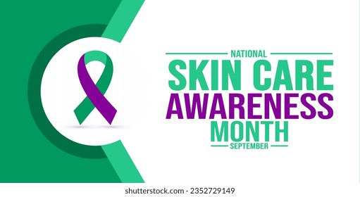 September is National Skin Care Awareness Month background template. Holiday concept. use to background, banner, placard, card, and poster design template with text inscription and standard color.