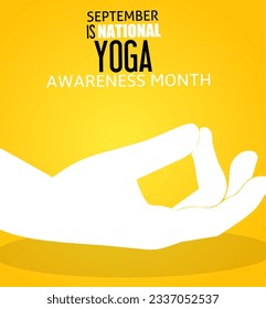 september is national yoga awareness month vector illustration, suitable for web banner poster or card campaign