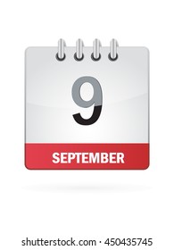 September Nine. Calendar Icon