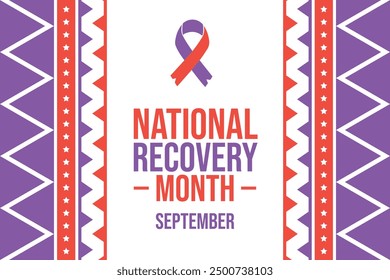 Der September wird als Monat der nationalen Erholung betrachtet. National Recovery Month Hintergrund. Banner, Poster, Tapeten, Karten. Vektor-EPS 10.