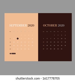 September October Calendar 2020 Holiday and abservance