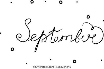 September phrase handwritten with a calligraphy brush. September in german. Modern brush calligraphy. Isolated word black