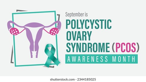 September is Polycystic Ovary Syndrome PCOS Awareness Month. Template for background, banner, card, poster with text inscription. Vector EPS10 illustration