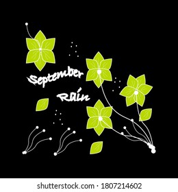september rain icon on black background. vector illustration