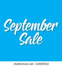 september sale, text design. Vector calligraphy. Typography poster. Usable as background.