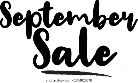September Sale Typography. Handwritten phrase. Inspiration graphic design, 