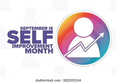 September is Self Improvement Month. Holiday concept. Template for background, banner, card, poster with text inscription. Vector EPS10 illustration