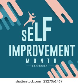 September is Self-Improvement Month. Holiday concept. Web banner and poster design vector illustration.