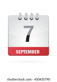 September Seven. Calendar Icon