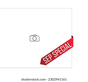 September Special Vector banner ribbon design.