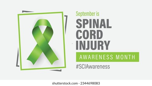 September is spinal cord injury awareness month banner. SCI education poster for web and social media campaign.