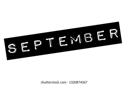 september stamp on white background. Sign, label, sticker.
