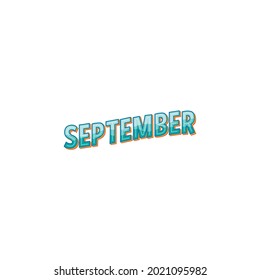 Icono Del Pegatina De Septiembre Aislado En Fondo Blanco